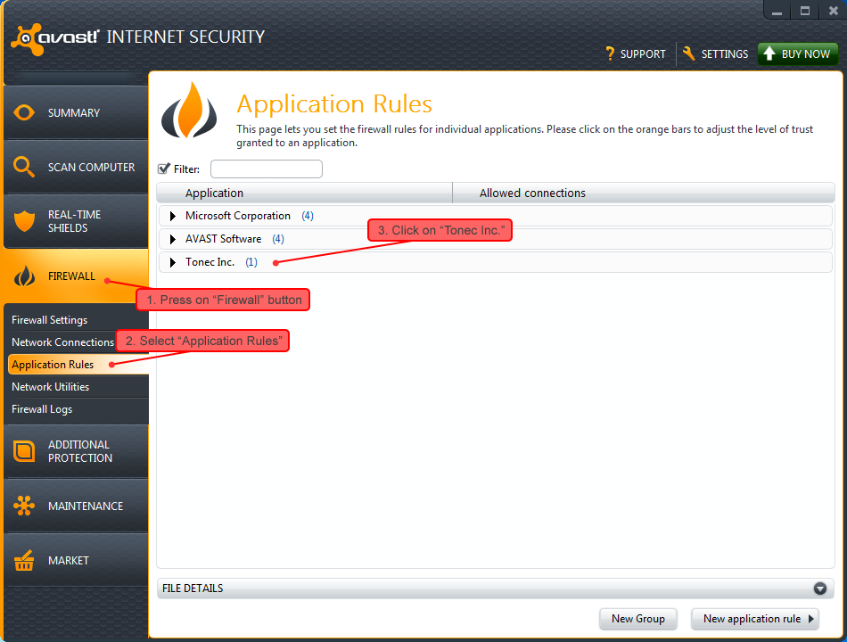 Avast Internet Security settings 1