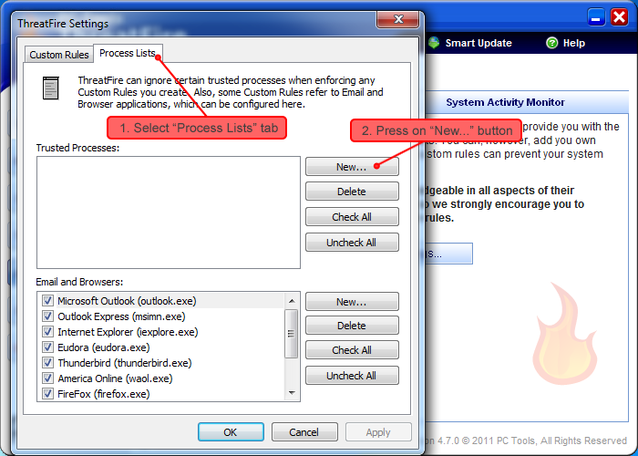 PC Tools ThreatFire settings 2